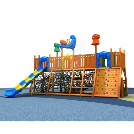 儿童木质体能攀爬架组合滑梯大型户外游乐设备幼儿园玩具木制