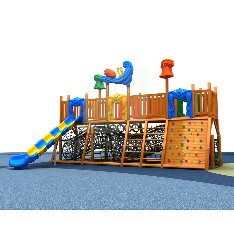 儿童木质体能攀爬架组合滑梯大型户外游乐设备幼儿园玩具木制